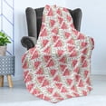 thumbnail image 4 of Watermelon Soft Flannel Fleece Throw Blanket, Watercolor Illustration of Triangle Slices and Scattered Fruit, Cozy Plush for Indoor and Outdoor Use, 50" x 60", Coral Pale Green Black, by Ambesonne, 4 of 5