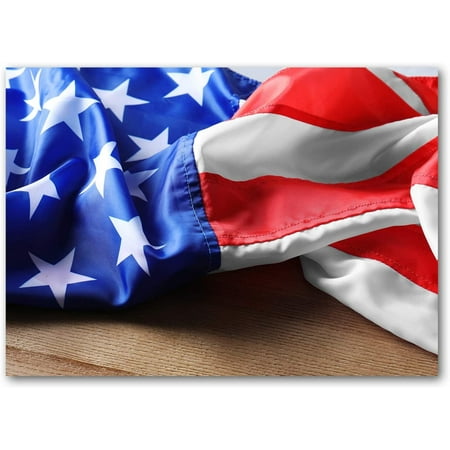 Small World Greetings American Flag USA Note Cards 24 Count - Blank Inside with White Envelopes - Patriotic Stationery - Veteran's Day - Military - A2 Size (5.5" x 4.25")