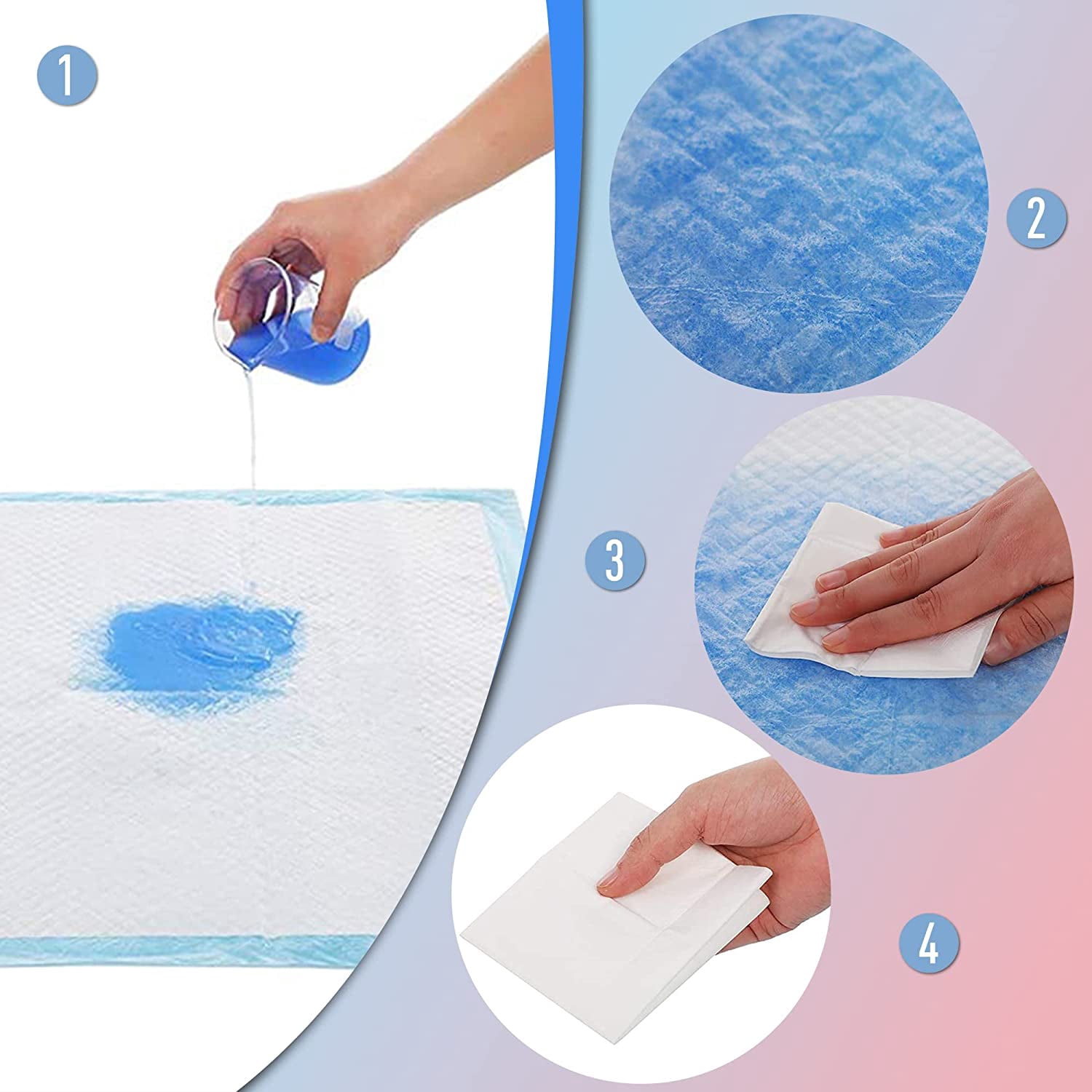 Dog and Puppy Training Pads,Potty Pads, Dog Pads Diapers Leak-Proof 6-Layer Pee Pads with Thicker Materials with Quick-Dry Surface for Potty Training - S Size for Small Dogs Pee Pads