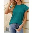 thumbnail image 5 of Alsol Lamesa Women's Crewneck T Shirt Cap Sleeve Summer Tops Trendy Casual Loose Tank Tops, 5 of 6