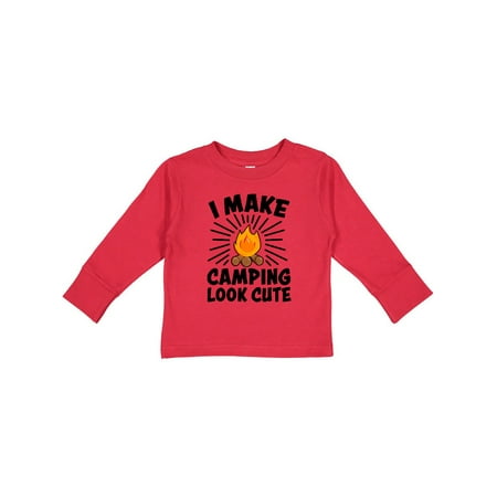 

Inktastic I make camping look cute Gift Toddler Boy or Toddler Girl Long Sleeve T-Shirt