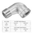 thumbnail image 4 of Unique Bargains Raccord de Tuyau Coudé Filetage Mâle à Femelle 3/8 NPT en Acier Inoxydable 304 2 Unités, 4 of 5