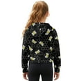 thumbnail image 2 of Xoenoiee Bee Honeycomb Print Girls's Cropped Sweatshirts Fall Sweaters Fashion Hoodies Half Zip Pullover Long Sleeve Shirts Clothes with Pocket, Size 5-6 Years, 2 of 7
