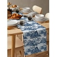 thumbnail image 6 of nqOlkjepod Blue Garden Table Runner 72 Inches Long Farmhouse Dress Scarves, Retro Mountain Tree Forest Landscape Dining Tablerunner for Coffee Table/Kitchen Island/Party Décor, 13" x 72", 6 of 8