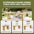 thumbnail image 4 of LHYY Dessus de Table Rond, 150/190/230x90x75 cm, Table en MDF Chêne, 4 of 12