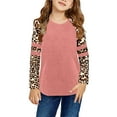 thumbnail image 2 of gcong Teen Girl Shirts, Girls Long Sleeve Leopard Print Crewneck Tee Shirt Loose Fit Casual Blouse Top for Autumn, 2 of 4