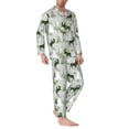 thumbnail image 2 of Goofa green plaid Moose tree for 2-piece Loungewear Set Men’s Sleepwear Set Soft PJs Cozy loungewear Comfy Sleep Set Winter Pajamas-Medium, 2 of 7