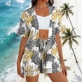 thumbnail image 3 of Mifsaly 2 Piece Sets for Women Summer Vacation Matching Outfits Tropical Print Open Front Oversized Cardigans Elastic Waist Drawstring Beach Shorts 2026 Casual Travel Fashion Clothing, 3 of 7