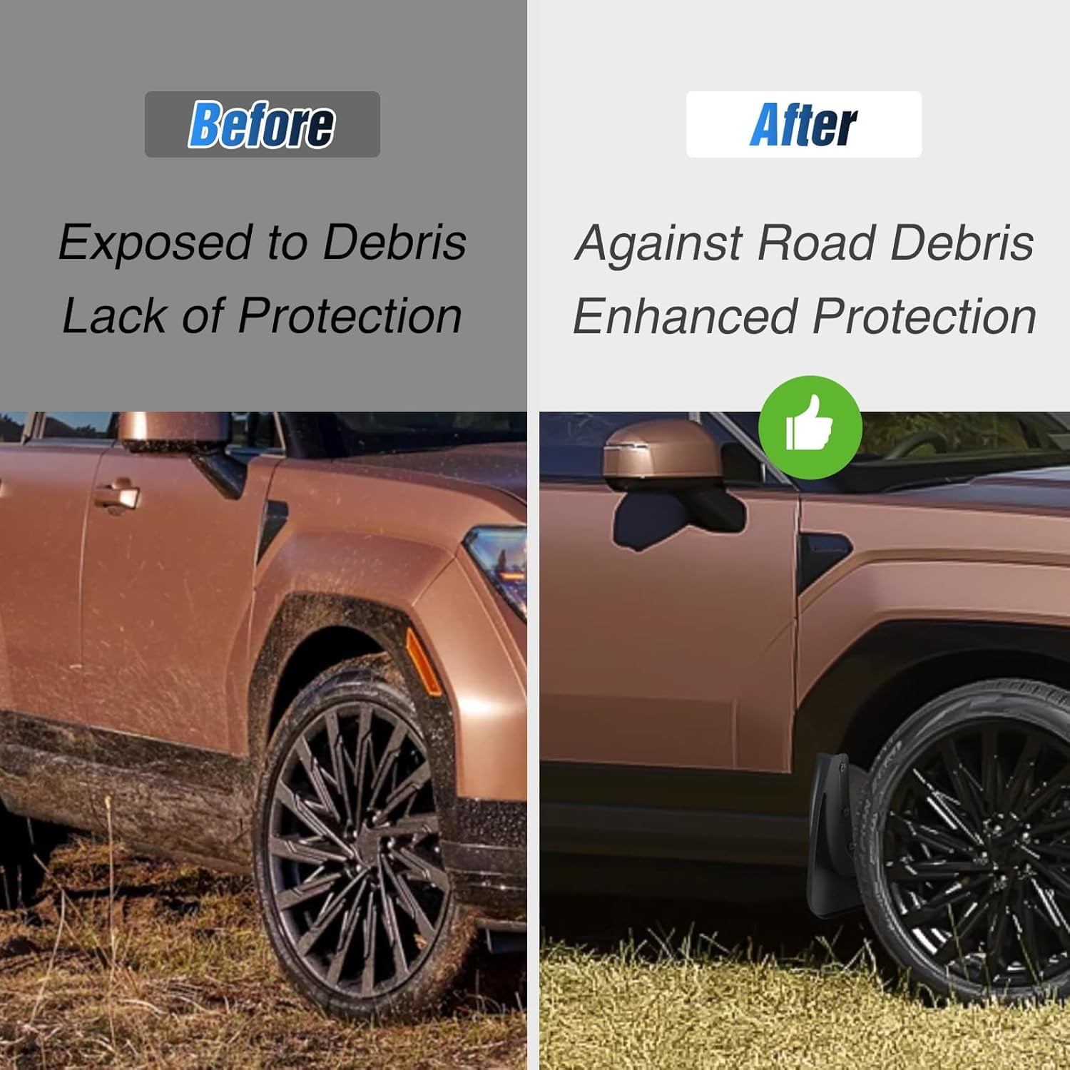 Nilight Mud Flaps for Hyundai Santa Fe 2024 2025, No Drilling Precision Fit Exterior Accessories Heavy-Duty Splash Guards Protection, Front & Rear Set