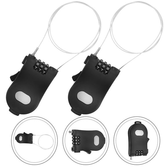 Worgeous 2Pcs Combination Bike Lock Anti Theft Steel Cable For Cyclists