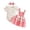 Pink, variant on JIAYUE Baby Girls 3 Piece Outfit Ruffle Shoulder Graphic Long Sleeve Bodysuit Bow Decor Straps Dress And Headband For Daily Casual Wear,9-12 Months
