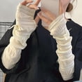 thumbnail image 5 of KGJQ Summer UV Protection Arm Sleeves for Women, Lace Pearl Sleeves Long Fingerless Driving Gloves, 5 of 9