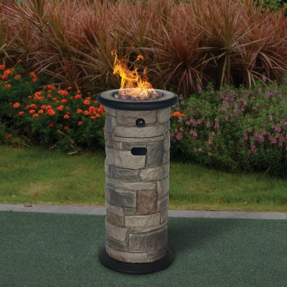Bond Wellsville 13 In. W. x 28.35 In. H. x 13 In. L. Cylinder Gas Fire Column — Residential Use, Standard Application