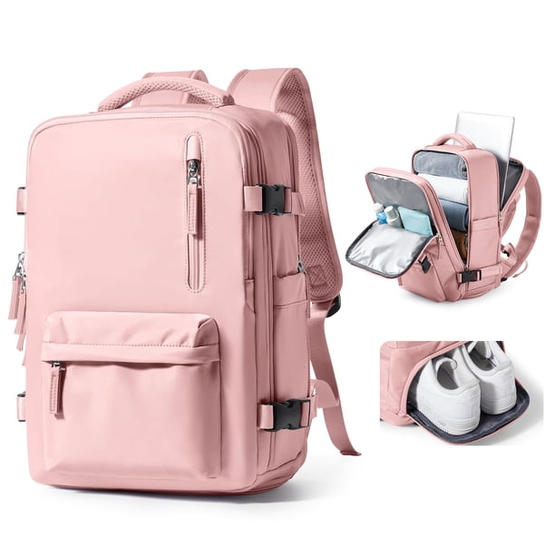Mochila de viaje VGCUB, grande, impermeable, para portátil de 17 pulgadas, 40 litros, rosa