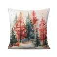 thumbnail image 2 of Merry Christmas Watercolor Tree Throw Pillows Cover Square Square Cushion Covers Set of 2 Fashion Pillowcase for Couch Sofa Bed Farmhouse, 2 of 7