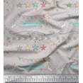 thumbnail image 1 of Soimoi Gray Cotton Duck Fabric Welcome Little One Kids Fabric Prints By Yard 56 Inch Wide, 1 of 3