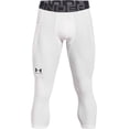 thumbnail image 4 of Under Armour Men's Armour Heatgear 3/4 Leggings, White 100/Black, Small, 4 of 7