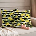 thumbnail image 2 of Yellow Lemons Outdoor Waterproof Pillow Covers, Summer Citrus Fruits Leaves Black Stripes Decorative Square Throw Pillowcase Sofa Cushion Sham for Patio/Couch/Chair, 26"x26" 2 Pack, 2 of 8
