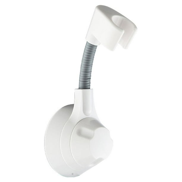 Bearachild Soporte Cabezal de ducha Soporte de ventosa Soporte de perforación universal simple Desmontable Conveniente Universal de larga Accesorios de baño Porcelana Blanca