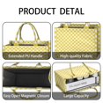 thumbnail image 4 of Large Capacity Tote Bag,Yellow and White Checkered Pattern Handbag Fashion Luxury Tote Bag,15.7"x13"x 5.1" Inches,Laptop Compatible, 4 of 6
