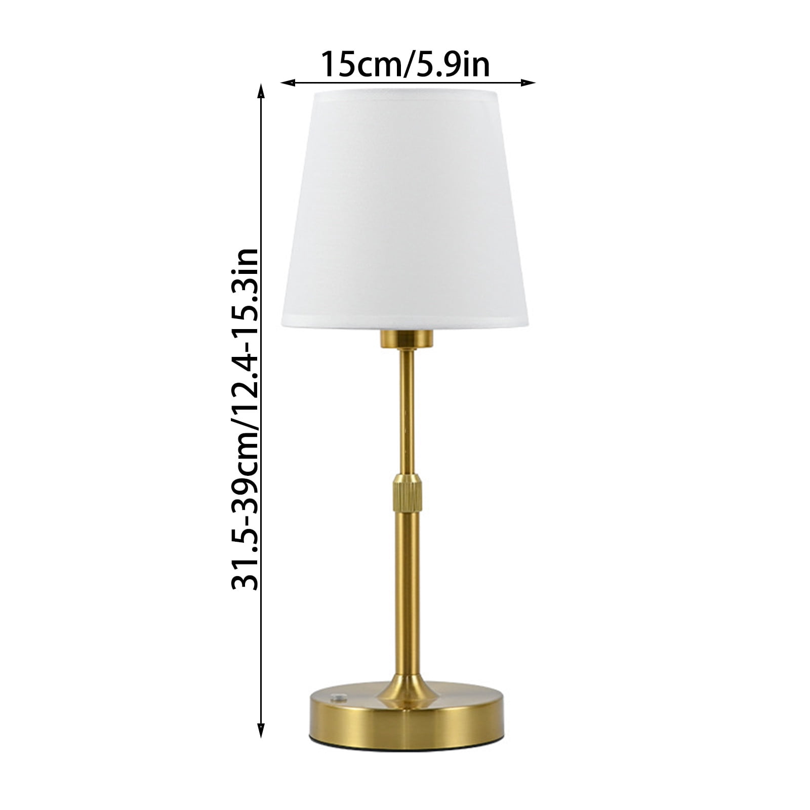 Fabric Metal Adjustable Table Lamp with Telescopic USB Brightness,Stylish Bedside and Desktop Lamp for Home Office Decor,Flameless Safe Lighting for Bedroom Living Room and Holiday Ambiance-Gold