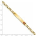 thumbnail image 3 of Primal Gold 14 Karat Yellow Gold Semi-Solid Medical Red Enamel Curb Link ID Bracelet, 3 of 3