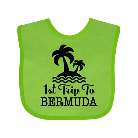 

Inktastic First Trip to Bermuda Vacation Gift Baby Boy or Baby Girl Bib