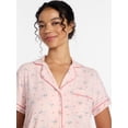 thumbnail image 5 of Joyspun Women’s Dreamy Soft Collection Notch Collar Shorty Knit Pajama Set, Sizes XS to 3X, 5 of 6