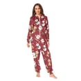 thumbnail image 4 of Adult Christmas Onesie Santa Claus and Snowman Adult Zipper One-Piece Pajamas Unisex Pajamas with Pockets, 4 of 6