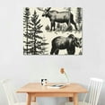 thumbnail image 2 of Orinice Bear Moose Woodland Fine Art Aesthetic Poster Print Wall Painting for Classroom Kitchen Office Farmhouse Bathroom Room Decor Pictures Wall Art Modern Canvas Prints Living Room, 2 of 6