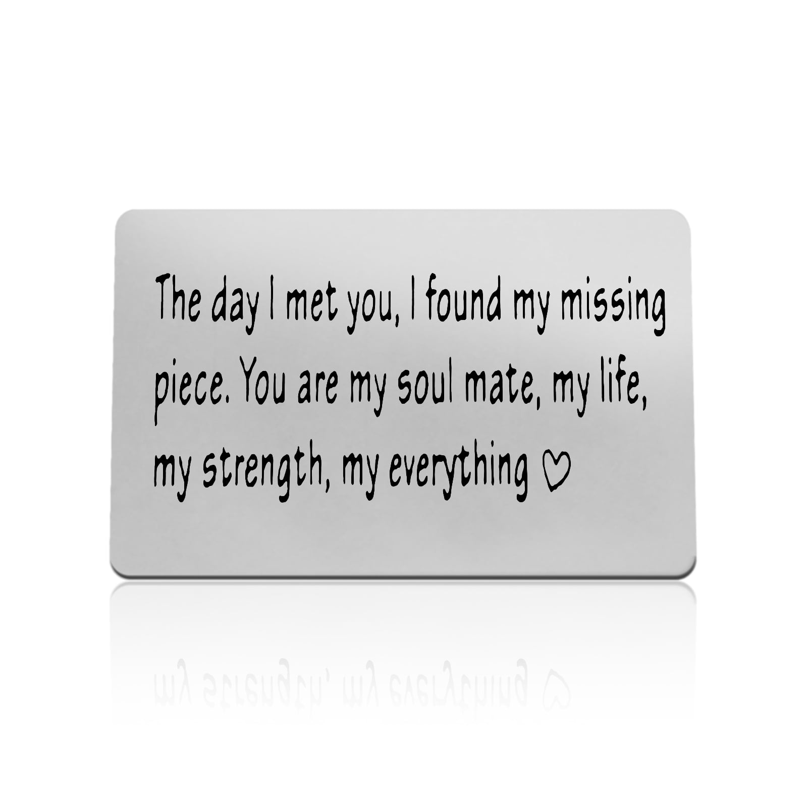 Engraved Wallet Insert Card for Men Women Anniversary Couple Gift You ...
