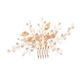 thumbnail image 2 of Wedding Bride Hair Comb Headpiece Leaves Crystal Handmade Hair Comb Insert Comb Headwear, 2 of 8