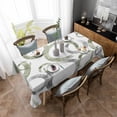 thumbnail image 4 of Brush Circle Sage Green Gray Table Cloth Waterproof Dining Tablecloth Kitchen Decorative Party Table Cover, 4 of 6