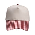 thumbnail image 2 of Helii Women Men Unisex Two Tone Beige Top Striped Brim Baseball Cap Adjustable Cotton Dad Hat Summer Outdoor Sun Hat Trucker Cap Lightweight Breathable Curved Bill Hat for Daily Vacation Travel, 2 of 6