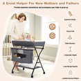 thumbnail image 2 of Patiojoy Portable Baby Changing Table Folding Newborn Nursery Organizer with Wheels Grey, 2 of 7