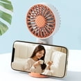 thumbnail image 4 of Yoofe Retro Portable Fan, Mini Personal Handheld and Desktop with Base, 3 Powerful Speed, USB Rechargeable Fan for Travel, Summer, Outdoor, Indoor(Orange), 4 of 6