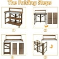 thumbnail image 3 of Gowoodhut Garden Potting Bench with Metal Tabletop,Outdoor Potting Table Workstation Benches with Drawer/Storage Shelf, 3 of 5