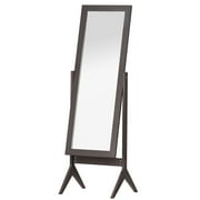 HOMCOM Free Standing Floor Mirror Full-length Dressing Mirror Angle Adjustable Living Room Bedroom, Dark Brown