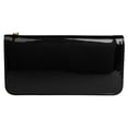 thumbnail image 2 of Women's Black Glossy Patent Leather Wallet With Card Holder Organizers and Convertible Vegan Leather Strap Wristlet, 2 of 6