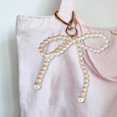 thumbnail image 4 of Pearl Bowknot Charm Heart Keychains Sweet Cute Pendant Ornament Keyring Backpack Decoration Jewelry for Women Girls Silver, 4 of 4