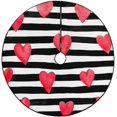 thumbnail image 1 of RYLABLUE Tapis de Support Jupe Arbre de Noël Rayé Cœur Rouge pour Décoration de Fête Intérieure Extérieure 36 Pouces, 1 of 3