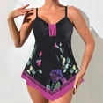 thumbnail image 2 of Qingpeng Plus Size Tankini Swimsuit for Women Color Block Tummy Control Two Piece Bathing Suit Slimming Swim Top with Bottom, 2 of 5