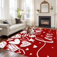 thumbnail image 2 of 8'x10' Area Rugs, Red Love Valentines Indoor Outdoor Area Rug for Living Room Bedroom, White Love Heart Washable Bathroom Rugs Kitchen Floor Carpet Mats Home Decor Aesthetic, 2 of 8
