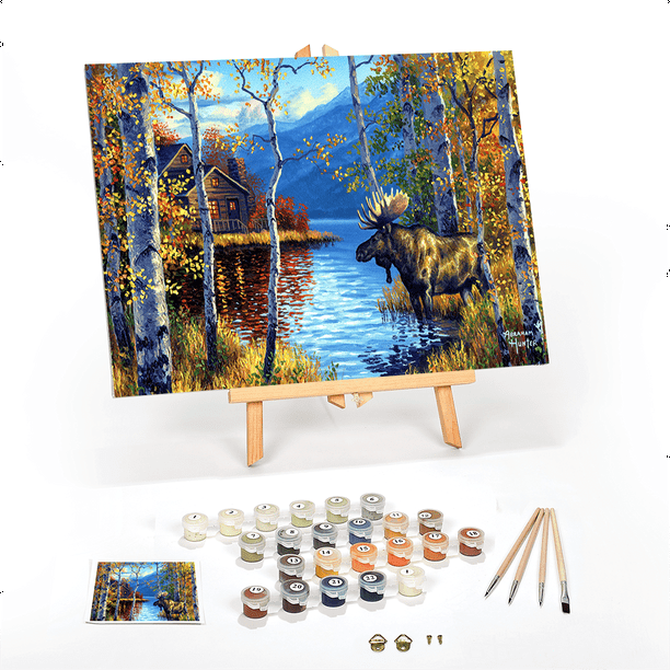 Paint by Number for Adults Beginner Complete PreFramed DIY Kit on Canvas Ledgebay Paint By