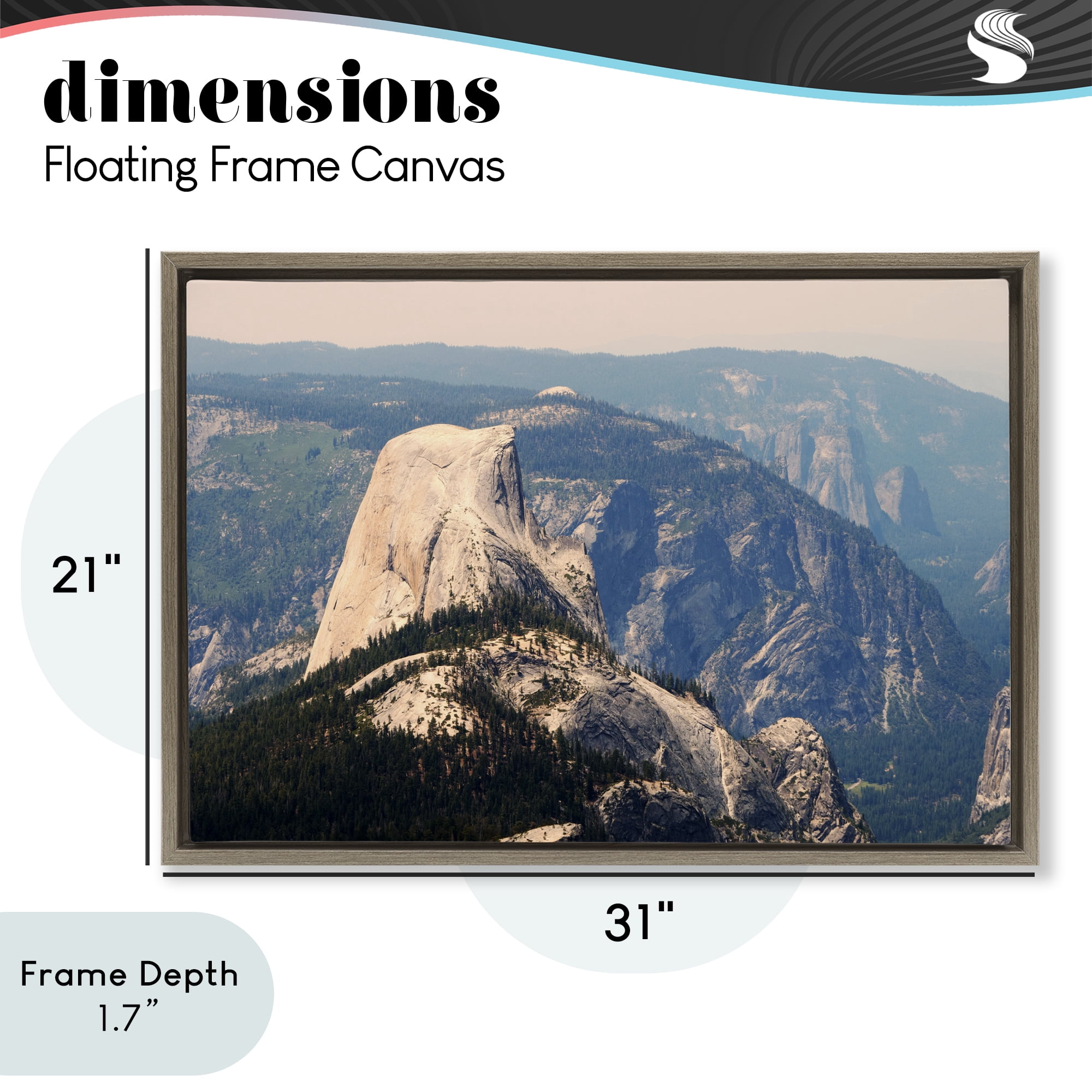 Stupell Industries Granite Monolith Above Forest Brown Framed Floater Canvas Wall Art, design by Gemma Bardot
