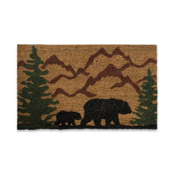 DII Animal Collection Natural Coir Doormat, 17x29", Bear Country
