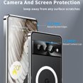 thumbnail image 5 of Metal Magnetic Case for Google Pixel 7 Pro [Compatible With Magsafe Ring & Safety Lock] [Metal Frame Bumper] [Integrated Camera Lens Protector] Shock-Absorb Case, Transparent Back Cover, Silver, 5 of 8