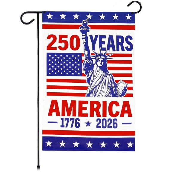 G128 Double-Sided 12"x18" Garden 250th Anniversary Flag Patriotic 1776-2026