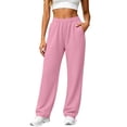 thumbnail image 2 of UKHCCC Women's Sweatpants with Pockets Elastic Waist Casual Drawstring Jogger Pants Cozy Lined Relaxed Fit Lounge Workout Streetwear S-3XL, 2 of 7