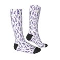 thumbnail image 3 of Picia Women Crew Soft Moisture-wicking Socks Lavender Flowers Pattern Design Cotton Socks, One Size fit All, 3 of 9